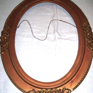 Antique Large Ornate Oval Frame Wood Oval Frame 19x25 inches Vintage