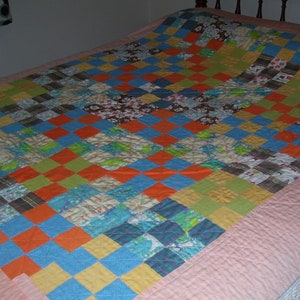 Handmade Twin Quilt or Quilt Throw Patchwork Quilt 55.5x71.5 inches