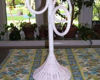 Wicker Towel Holder Hand Towel Holder Towel Rack Standing Towel Stand 16 inches Vintage