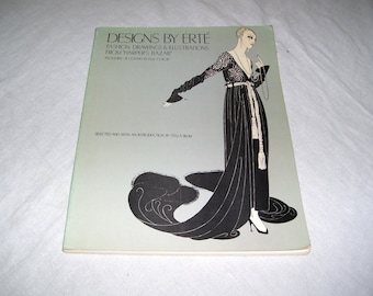 Designs by Erte Fashion Drawings Illustrations from Harper's Bazar selected by Stella Blum Pb 1976 Vintage