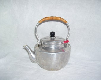 Small Aluminum Tea Kettle with Strainer Japan 2 cups Vintage