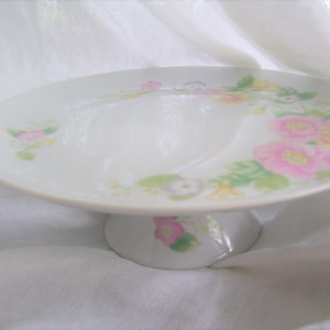 Shefford Porcelain Cake Stand Cake Plate Porcelain Pedestal 3.25x10.125 inches Japan 1982 Vintage