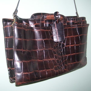 Upjohn Co Faux Leather Briefcase Faux Alligator Briefcase 1980s Vintage