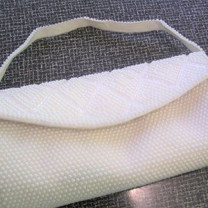 Bon Soir Beaded Evening Bag Beaded Purse White Top Handle Vintage