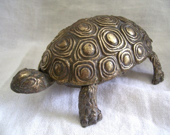 Brass Turtle Trinket Box Italy 6 inches Vintage