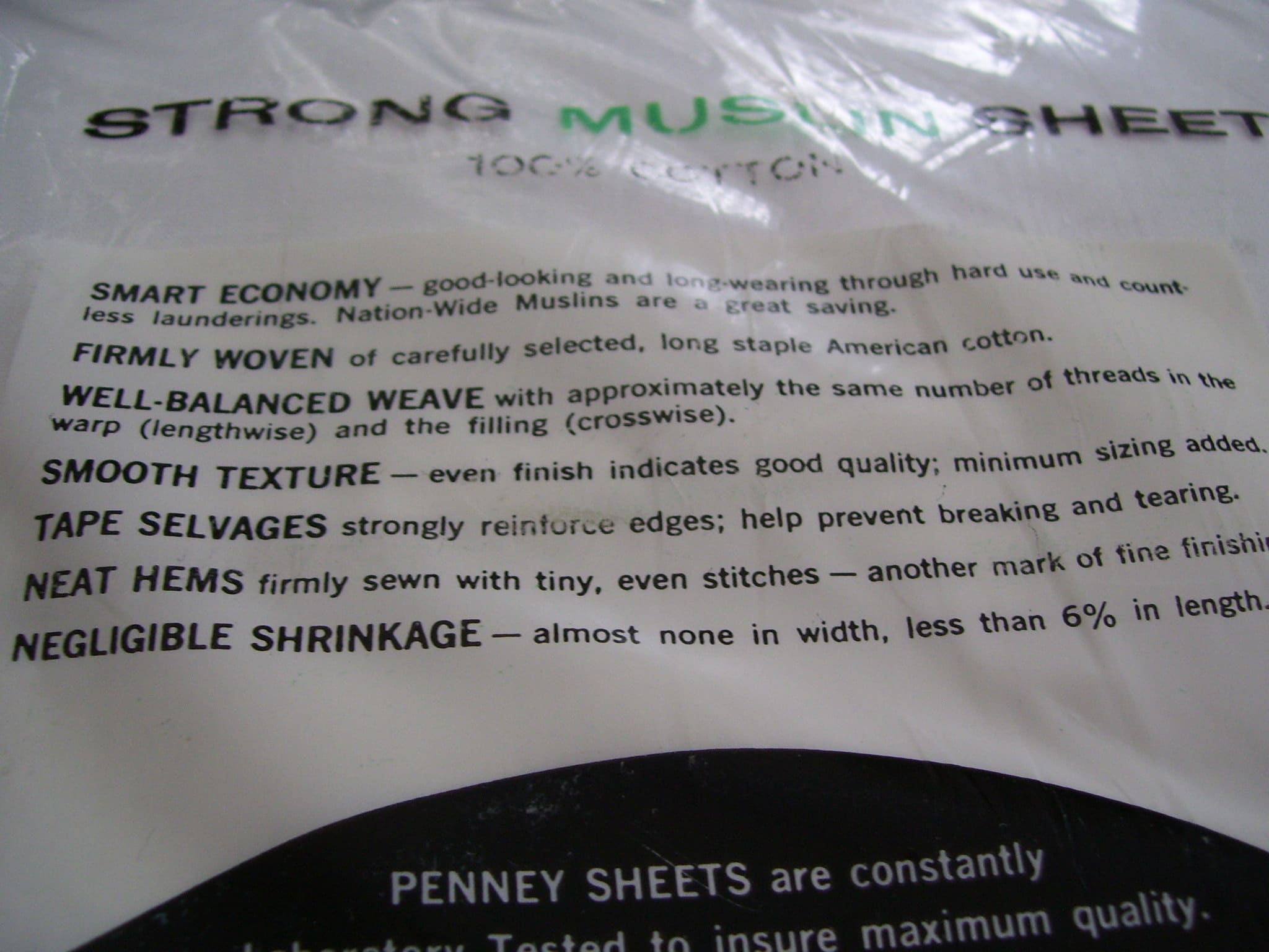 Bedding NOS Muslin Cotton Flat Sheet White Full/Double 81x108 NationWide Vintage Home & Living