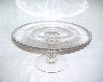 Imperial Candlewick Cake Stand Clear Glass Cake Stand 5.5x11 inches Vintage