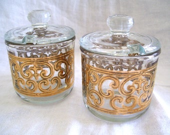 2 Georges Briard Condiment Jars with Lids Vintage