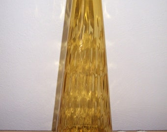Amber Glass Decanter Optic Italian Empoli 16 inches Vintage