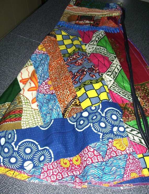 Handmade Patchwork Wrap Around Skirt - image 8