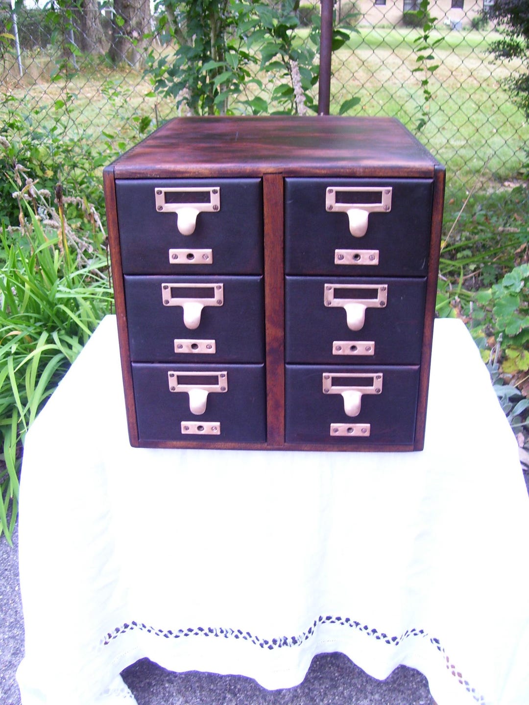 Gaylord 6 Drawer Card Catalog Storage Wood Etsy