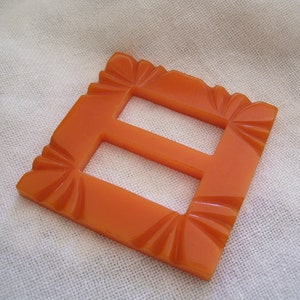 Butterscotch Bakelite Belt Buckle Scarf Buckle 2.25x2.25 inches Vintage