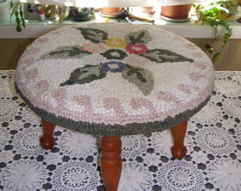 Needlepoint Stool 8x13 inches Vintage