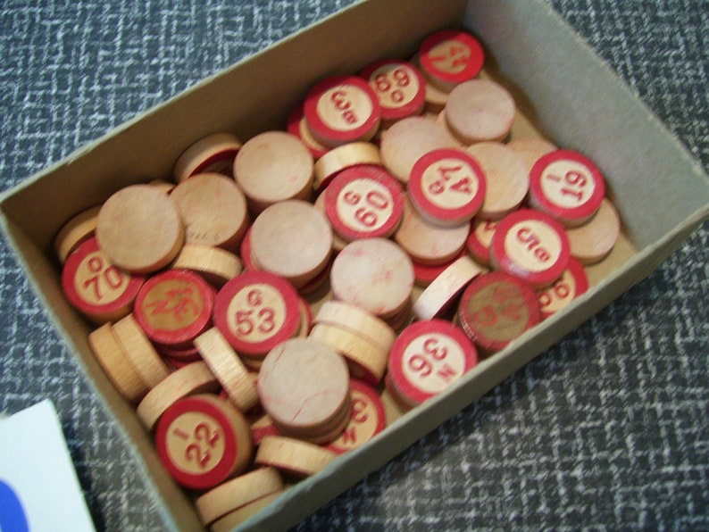 Bingo Chips and Cards Vintage Etsy