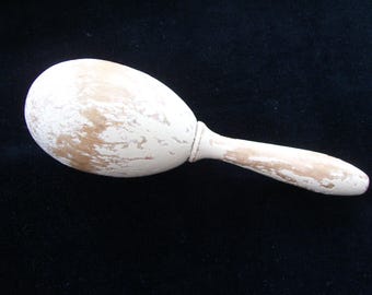 Painted Wood Darning Egg 5.75 inch Vintage