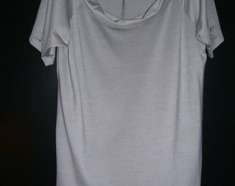Arcteryx W XL Silver Shirt Short Sleeve Cowl Neck