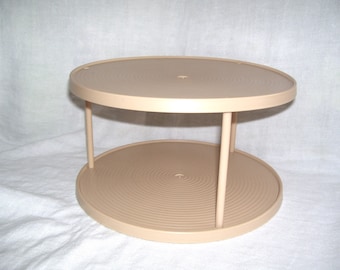 Lazy Susan Two Tier Countertop or Cupboard Bee Plastics  Vintage