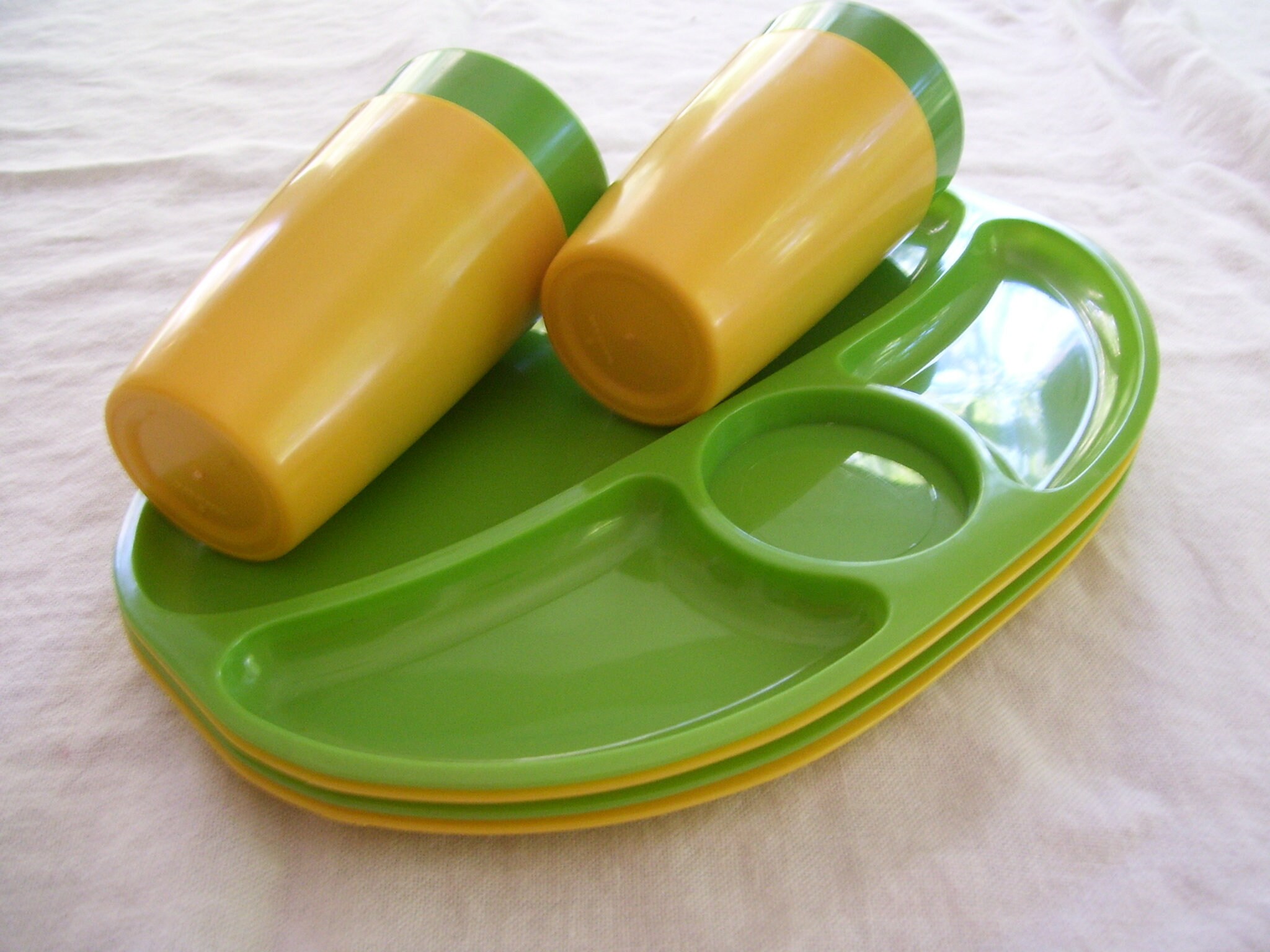Plastic Snack Tray Set Divided Snack Dishes with Cups Etsy