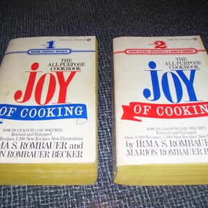 Paperback Joy of Cooking Vols 1 and 2 by Rombauer 1960s Vintage