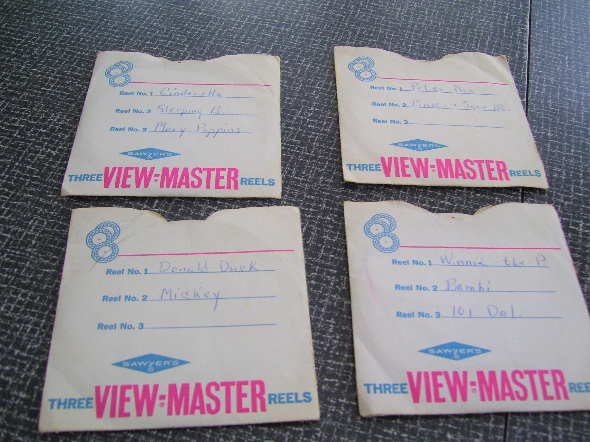 Viewmaster Projector Reels All Disney Sawyers Set of 10 P Series
