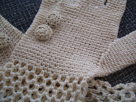 Crocheted Gloves Dress Gloves Cream Vintage - image 4