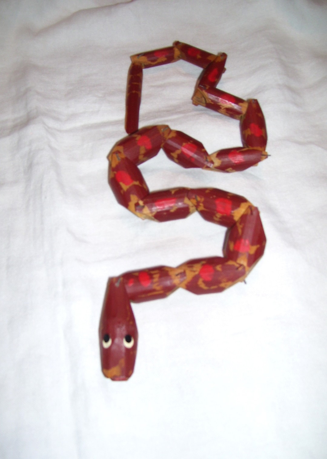 Reticulated Wood Snake Bamboo Toy Snake Japan Hand Carved and - Etsy