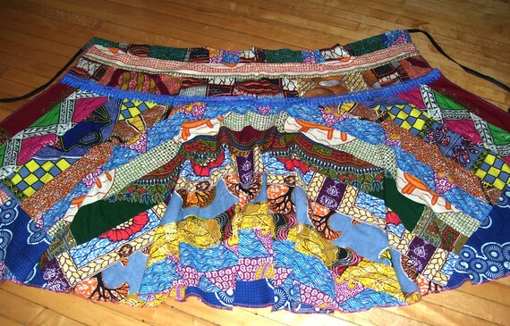 Handmade Patchwork Wrap Around Skirt - image 1