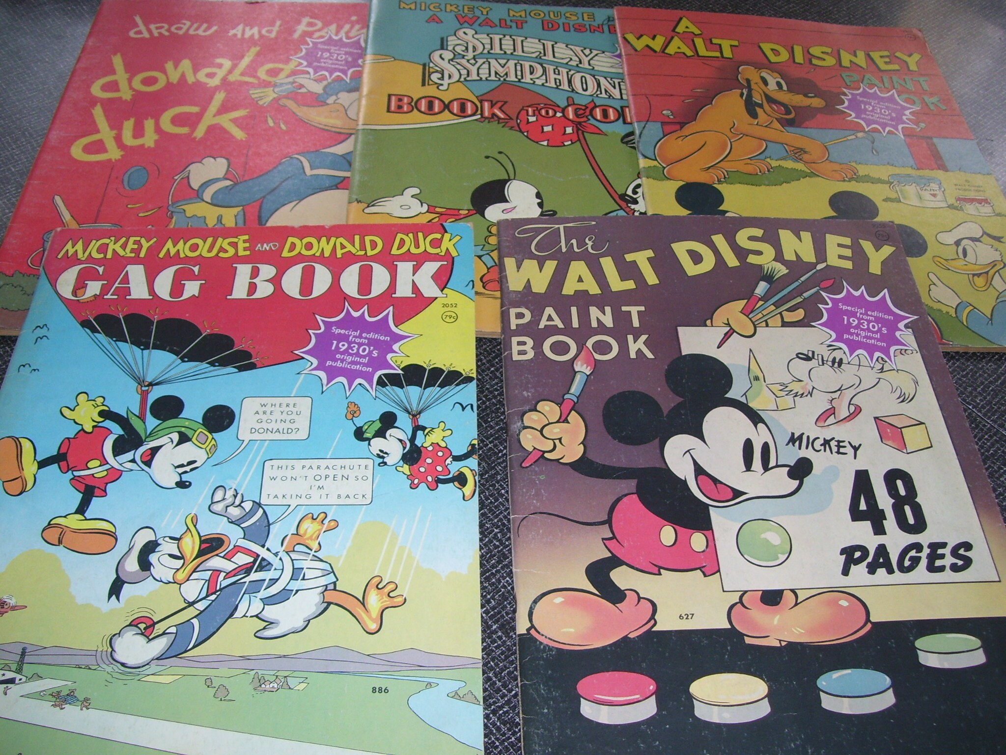 5 Walt Disney Paint Book Color Book Gag Book Whitman 677 670 Etsy