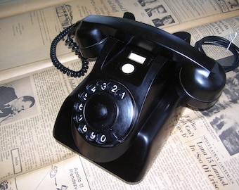 Heemaf Bakelite Telephone Model 1955 PTT Phone Made in Netherlands 1964 Vintage