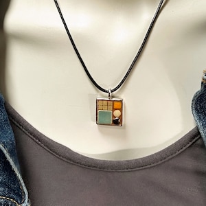 Mid-Century Modern Pendant, Mosaic Jewelry, Mosaic Pendant