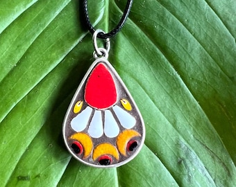 Mosaic pendant, Mosaic Jewelry, Mosaic Art, Moroccan tile, Teardrop pendant