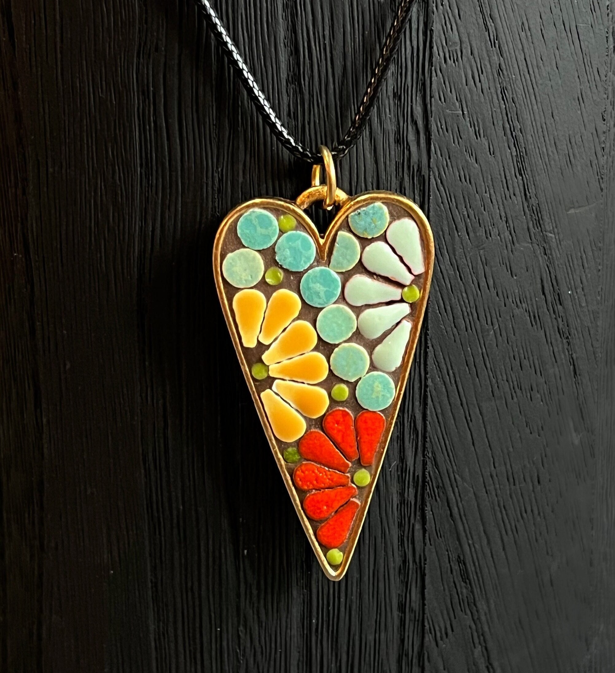 Mosaic pendant necklace clearance