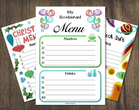 Printable Play Menus