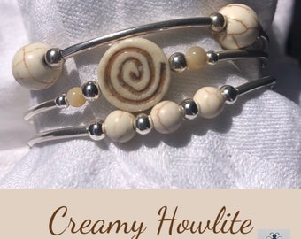 Creamy Howelite & Sterling