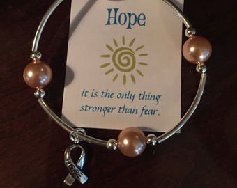 Hopeful Pearl Cancer Awareness Bracelets