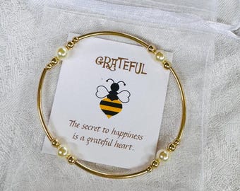 Grateful Pearl Bracelet—6mm Creamy White Pearl/14k Gold Filled