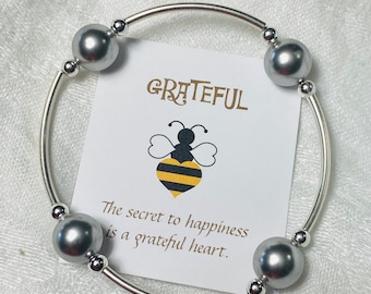 Grateful Pearl Bracelet—Silver Pearls/Sterling Silver