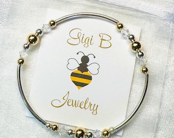Silver, Gold & Swarovski Mixed Metals 6mm