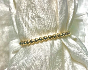 5mm 14K Gold Filled Beaded Stacker Bracelet