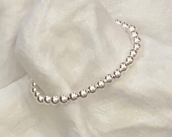 6mm Sterling Silver Full Beaded Braclets