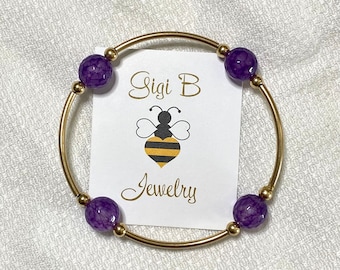 Amethyst & 14k Gold Filled Bracelet