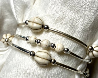 Creamy Howlite and Sterling Silver