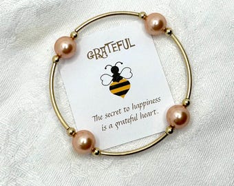 Pink Pearl Bracelet/14k gold filled