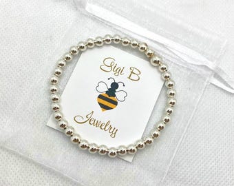 5mm Sterling Silver Full Beaded Stacker Bracelet