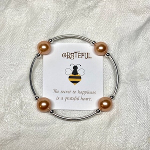 Pearl Grateful Bracelet--Pink Rose Pearls/Sterling Silver