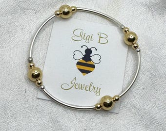 Mixed Metal -- Silver & Gold Bracelets 8mm