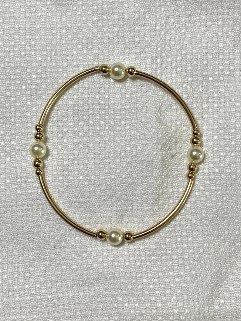 Grateful Pearl Bracelet6mm Creamy White Pearl/14k Gold Filled image 4