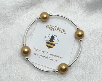 Best Seller! Grateful Pearl Bracelet—Gold Pearls/Sterling Silver