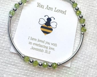 Birthstone Bracelet- August/Peridot