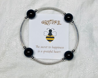 Grateful Pearl Bracelet--Black /Sterling Silver